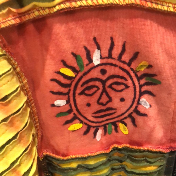 Groovy, colorful hoodie Beautiful colors Full length zipper with a hood.Size L. - Picture 3 of 7